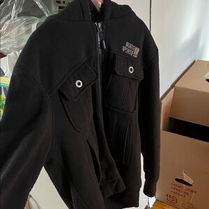 Tailor Vintage Black Zip-Up Sweater